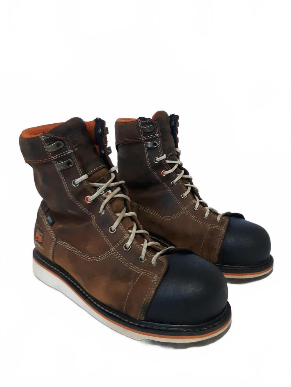 Timberland PRO A12EZ Men's Gridworks 8" Alloy Toe Work Boots Size 9.5 W Brown